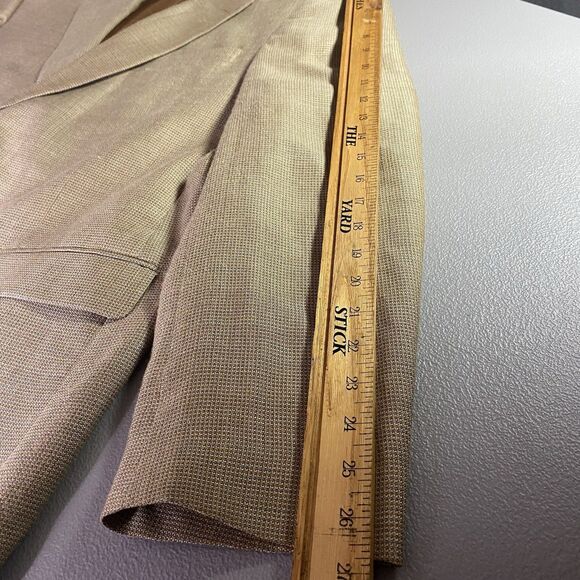 RALPH by RALPH LAUREN Silk Wool Tweed 2 Button Blazer Jacket Mens 50L Beige - Picture 8 of 9